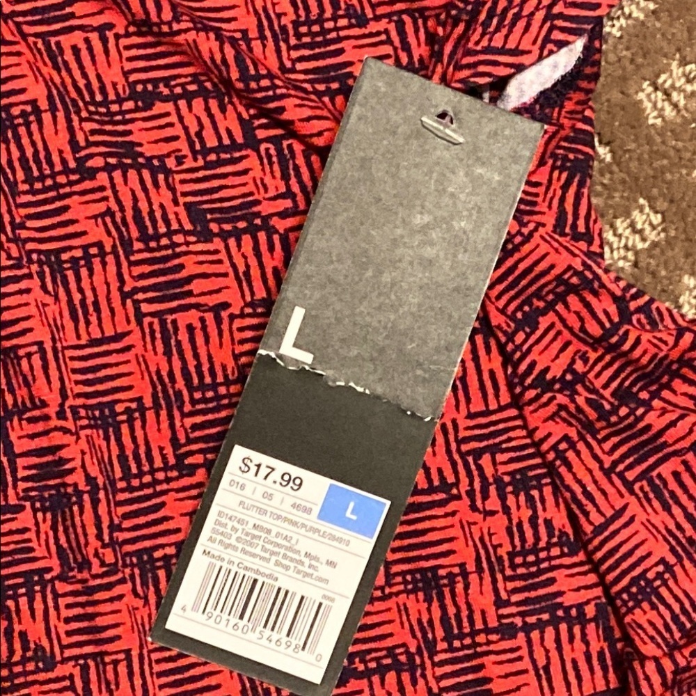 Mossimo Supply Co Red Boxy Tunic with Flutter Sleeves​ - Picture 2 of 7